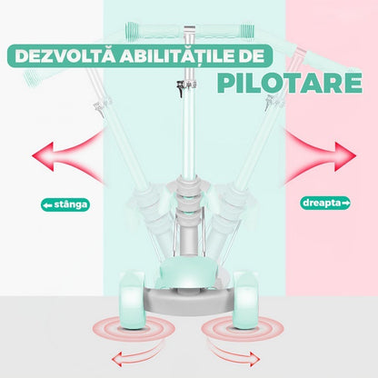 Trotineta 2 în 1 cu scaun, 3 roți, coș, frână, 3-11 ani, turcoaz