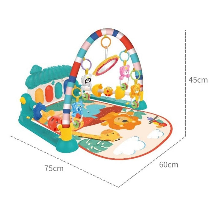 Centru de Activități și Saltea de Joacă Bebe, Pian Muzical Interactiv, 5 Jucării Detașabile, 0-12 Luni, Multicolor