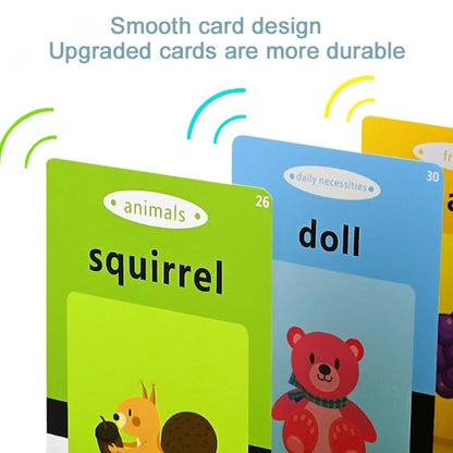 Dispozitiv de învățare Montessori cu cititor flash carduri engleza 112 carduri 224 cuvinte albastru