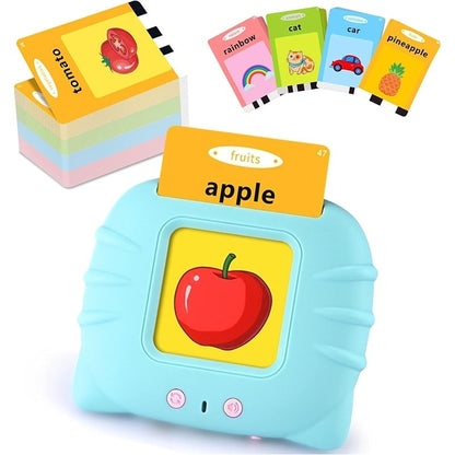 Dispozitiv de învățare Montessori cu cititor flash carduri engleza 112 carduri 224 cuvinte roz