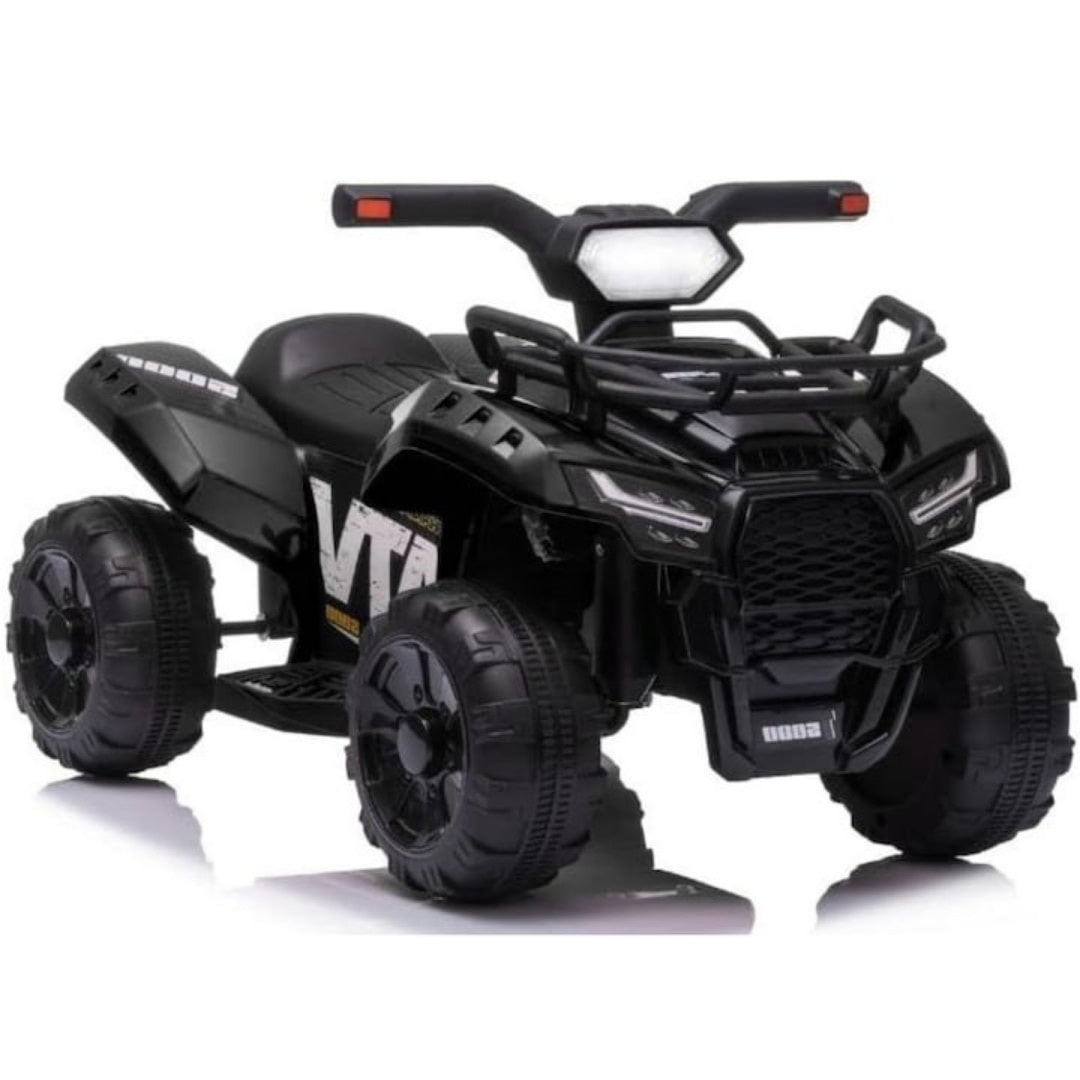 ATV electric pentru copii 6V, 18-36 luni, baterie reîncărcabilă, lumini frontale, negru, 66x44x42 cm