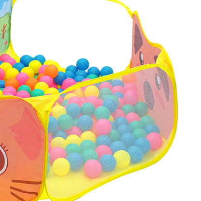 Piscină de joacă pliabilă pentru copii cu model girafă și coș baschet 100x100x80 cm