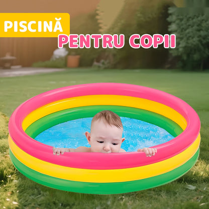 Piscină gonflabilă copii, 90x23 cm, multicolor, sigură și rezistentă