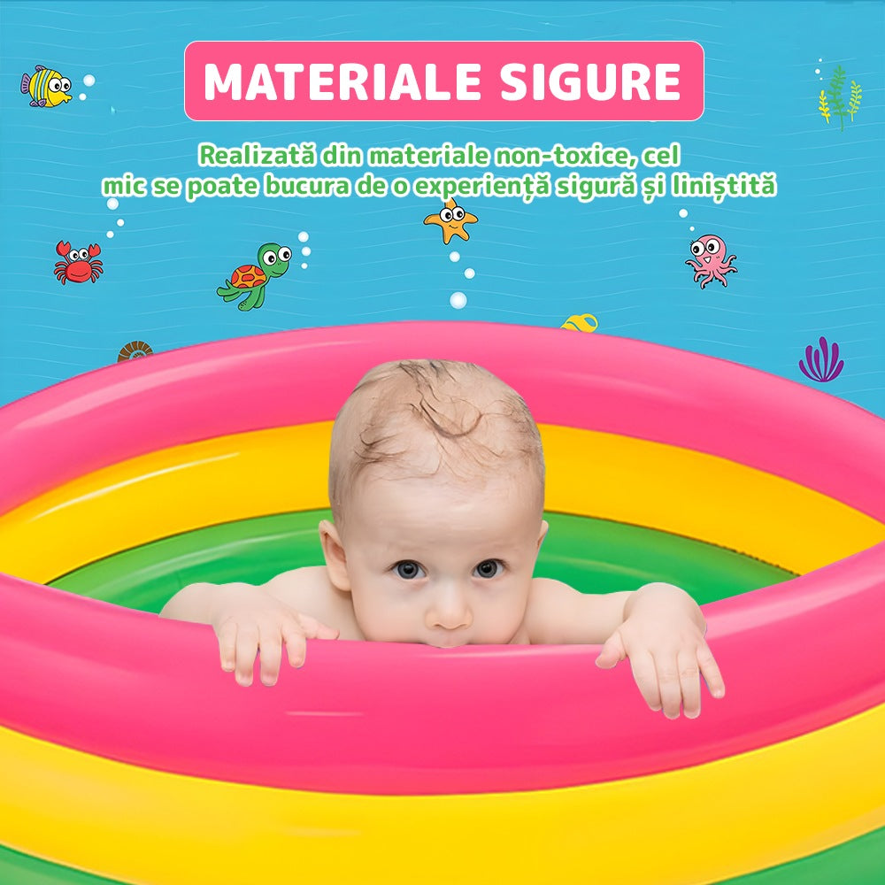 Piscină gonflabilă, multicolor, 130x35cm, durabilă