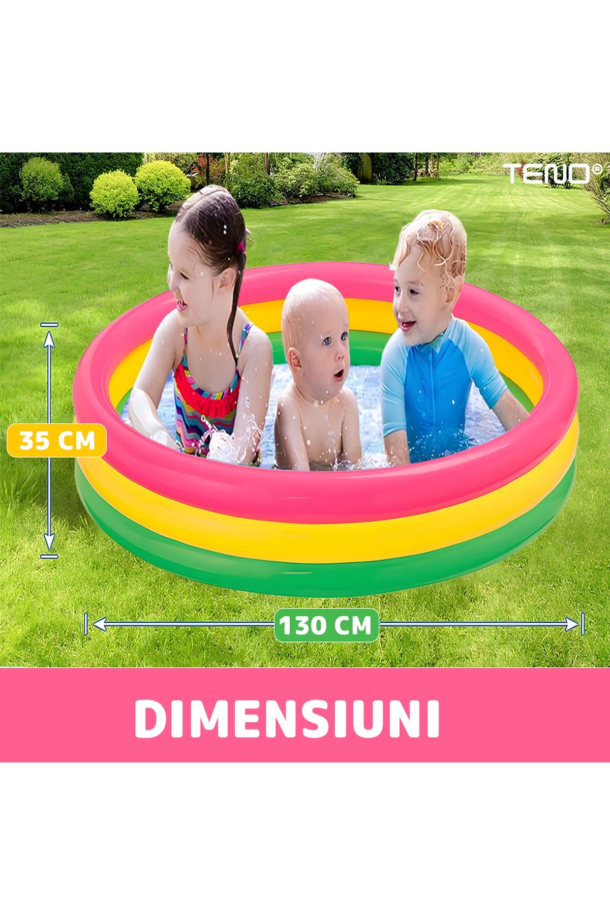 Piscină gonflabilă, multicolor, 130x35cm, durabilă