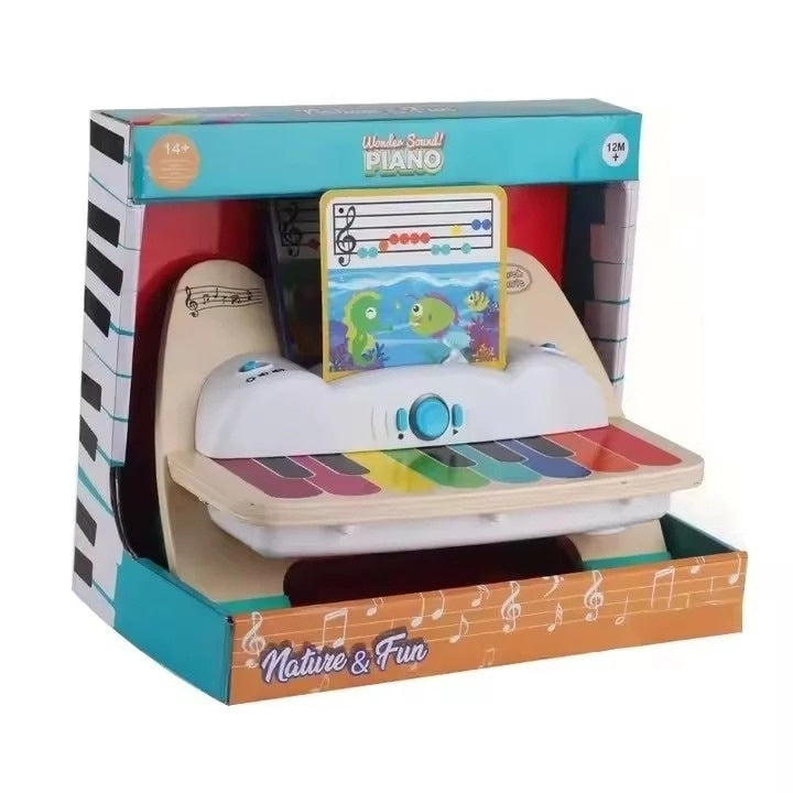 Pian Interactiv Copii Magic Touch Din Lemn 1+ ani, 3 Partituri, Jucarie Educativa