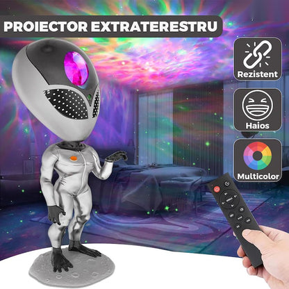 Proiector de veghe tip extraterestru, telecomandă, temporizator, 8 moduri, rotație 360°
