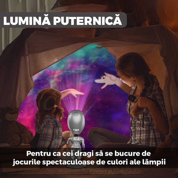 Proiector de veghe tip extraterestru, telecomandă, temporizator, 8 moduri, rotație 360°