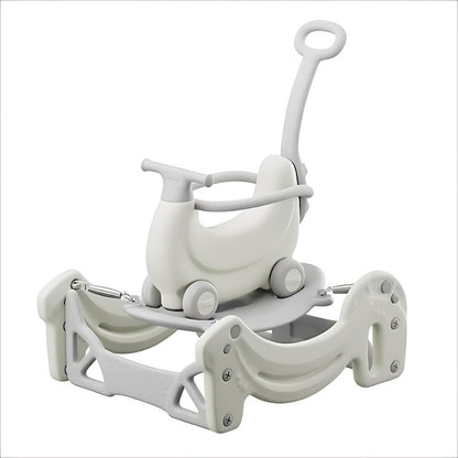 Jucărie multifuncțională 5 în 1, balansoar, tricicletă, placă echilibru și trotinetă, până la 40 kg, bej