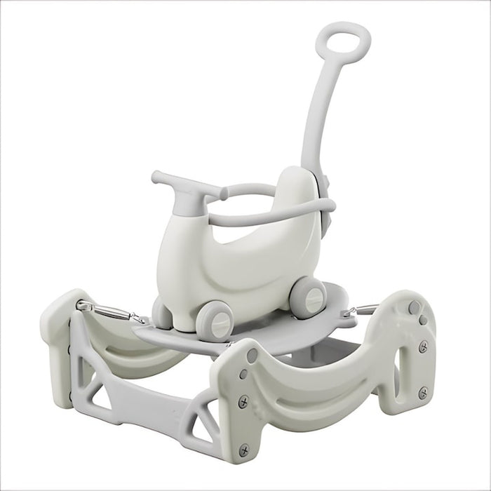 Jucărie multifuncțională 5 în 1, balansoar, tricicletă, placă echilibru și trotinetă, până la 40 kg, bej