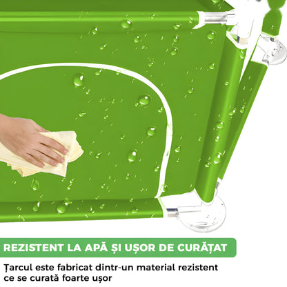 Tarc de joacă copii cu ușă cu fermoar, plasă, 125x110x65,5 cm, verde