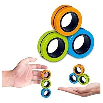 Set 3 inele fidget magnetice antistres, multicolor