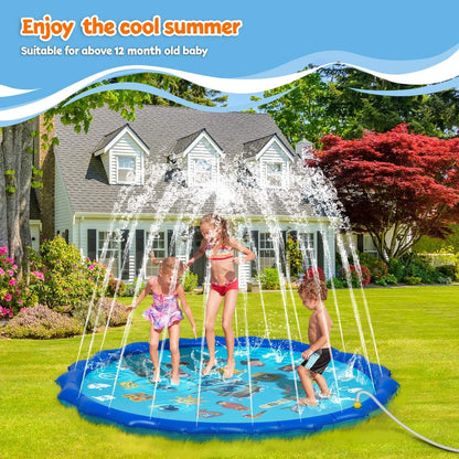 Piscină splash pad SummerFun X2, 170 cm, PVC albastru, pulverizare apă pentru copii