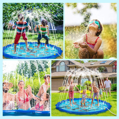 Piscină splash pad SummerFun X2, 170 cm, PVC albastru, pulverizare apă pentru copii
