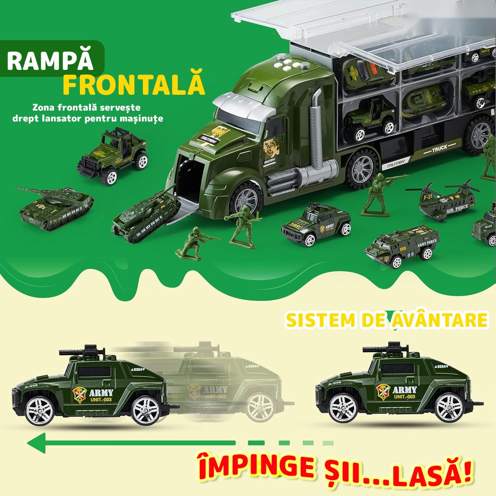 Set transportator militar, 6 vehicule, tanc, vehicule blindate, rampa lansare