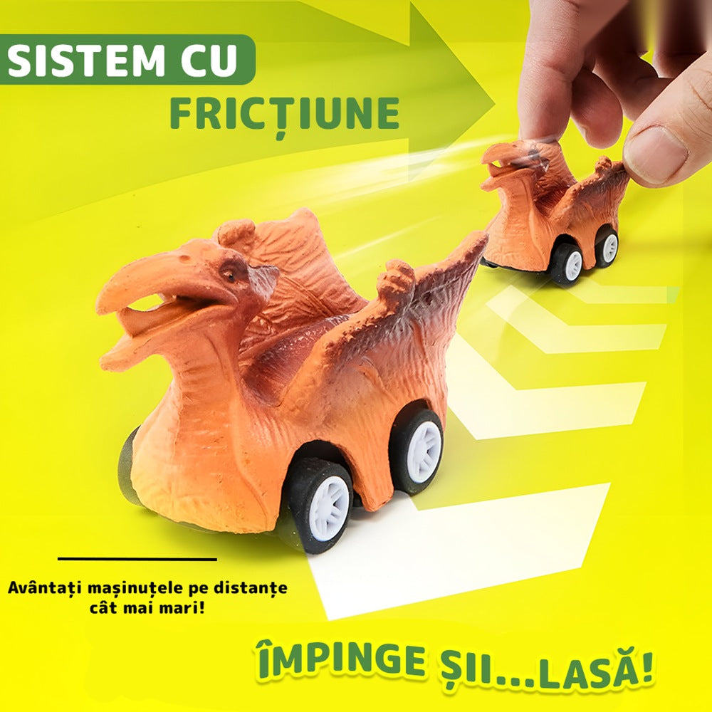 Set transportator T-REX, 6 vehicule, mașină, barcă, elicopter, verde deschis