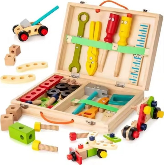 Set instrumente din lemn Montessori, joc educativ DIY și asamblare 3+